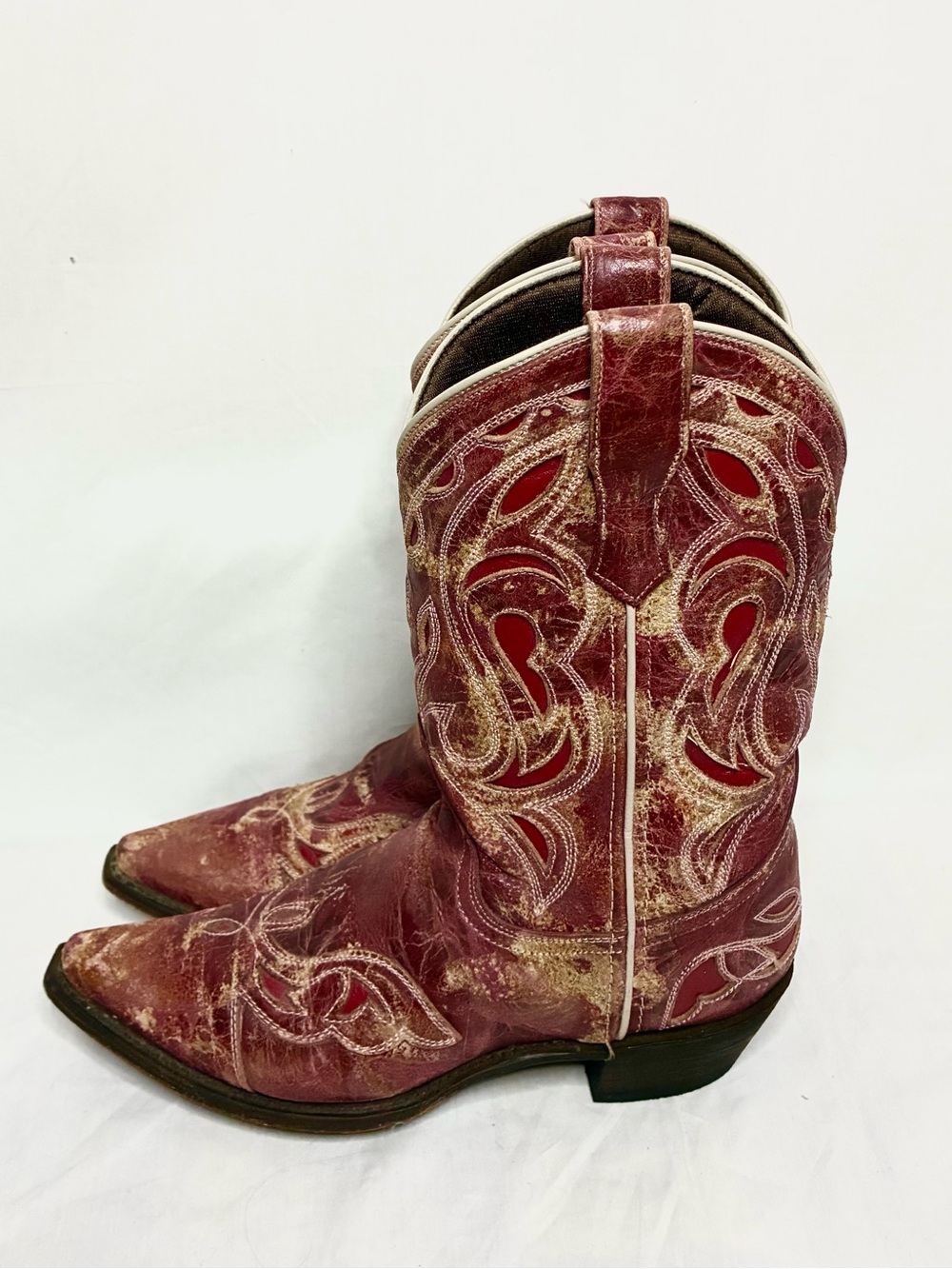 Laredo Distressed Leather Cowboy Boots